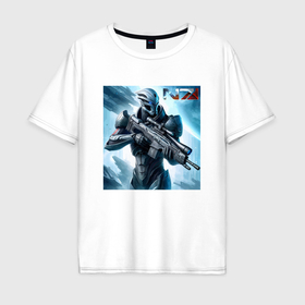 Мужская футболка хлопок Oversize с принтом Mass Effect   N7 ai art , 100% хлопок | свободный крой, круглый ворот, “спинка” длиннее передней части | 