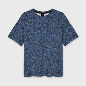 Женская футболка oversize 3D с принтом Тёмный синий паттерн мелкая мозаика в Курске,  |  | Тематика изображения на принте: 