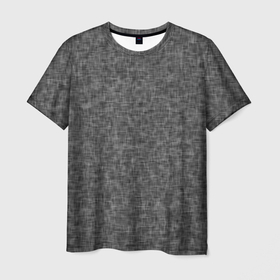 Мужская футболка 3D с принтом Текстура ткань тёмно серый однотонный в Тюмени, 100% полиэфир | прямой крой, круглый вырез горловины, длина до линии бедер | Тематика изображения на принте: 