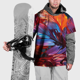 Накидка на куртку 3D с принтом Гладкие листья разноцветные в Екатеринбурге, 100% полиэстер |  | 