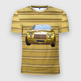Мужская футболка 3D Slim с принтом Rolls Royce Sweptail в Тюмени, 100% полиэстер с улучшенными характеристиками | приталенный силуэт, круглая горловина, широкие плечи, сужается к линии бедра | 