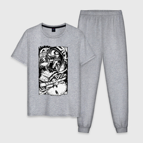 Мужская пижама хлопок с принтом Wu tang   Mf doom в Курске, 100% хлопок | брюки и футболка прямого кроя, без карманов, на брюках мягкая резинка на поясе и по низу штанин
 | 