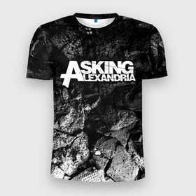 Мужская футболка 3D Slim с принтом Asking Alexandria black graphite в Екатеринбурге, 100% полиэстер с улучшенными характеристиками | приталенный силуэт, круглая горловина, широкие плечи, сужается к линии бедра | 