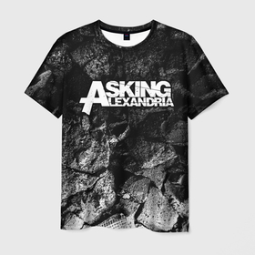 Мужская футболка 3D с принтом Asking Alexandria black graphite , 100% полиэфир | прямой крой, круглый вырез горловины, длина до линии бедер | 