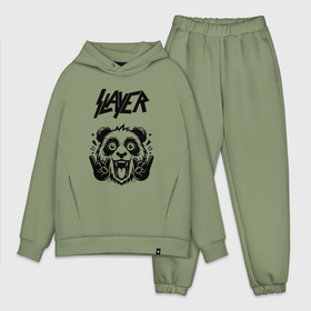 Мужской костюм oversize хлопок с принтом Slayer   rock panda в Екатеринбурге,  |  | 