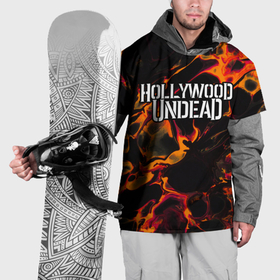 Накидка на куртку 3D с принтом Hollywood Undead red lava в Новосибирске, 100% полиэстер |  | Тематика изображения на принте: 