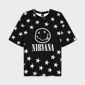 Мужская футболка oversize 3D с принтом Nirvana stars steel в Тюмени,  |  | Тематика изображения на принте: 