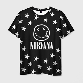Мужская футболка 3D с принтом Nirvana stars steel в Тюмени, 100% полиэфир | прямой крой, круглый вырез горловины, длина до линии бедер | Тематика изображения на принте: 