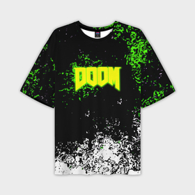 Мужская футболка oversize 3D с принтом Doom токсичное лого краски в Екатеринбурге,  |  | 