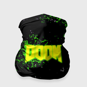 Бандана-труба 3D с принтом Doom токсичное лого краски в Екатеринбурге, 100% полиэстер, ткань с особыми свойствами — Activecool | плотность 150‒180 г/м2; хорошо тянется, но сохраняет форму | Тематика изображения на принте: 