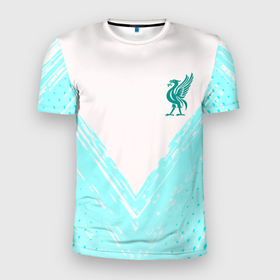 Мужская футболка 3D Slim с принтом Liverpool logo texture fc , 100% полиэстер с улучшенными характеристиками | приталенный силуэт, круглая горловина, широкие плечи, сужается к линии бедра | 