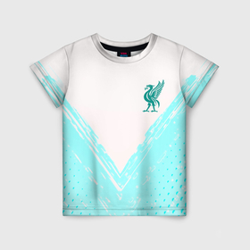 Детская футболка 3D с принтом Liverpool logo texture fc , 100% гипоаллергенный полиэфир | прямой крой, круглый вырез горловины, длина до линии бедер, чуть спущенное плечо, ткань немного тянется | Тематика изображения на принте: 