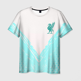 Мужская футболка 3D с принтом Liverpool logo texture fc в Тюмени, 100% полиэфир | прямой крой, круглый вырез горловины, длина до линии бедер | 