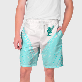 Мужские шорты 3D с принтом Liverpool logo texture fc в Белгороде,  полиэстер 100% | прямой крой, два кармана без застежек по бокам. Мягкая трикотажная резинка на поясе, внутри которой широкие завязки. Длина чуть выше колен | 