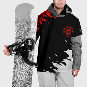 Накидка на куртку 3D с принтом Manchester United flame fc в Петрозаводске, 100% полиэстер |  | Тематика изображения на принте: 