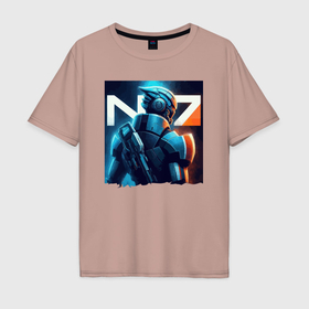 Мужская футболка хлопок Oversize с принтом Mass Effect   character ai art , 100% хлопок | свободный крой, круглый ворот, “спинка” длиннее передней части | 