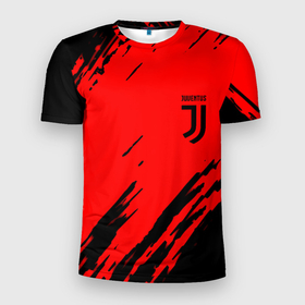 Мужская футболка 3D Slim с принтом Juventus краски спорт фк , 100% полиэстер с улучшенными характеристиками | приталенный силуэт, круглая горловина, широкие плечи, сужается к линии бедра | Тематика изображения на принте: 