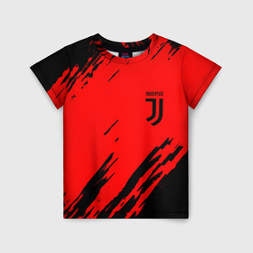 Детская футболка 3D с принтом Juventus краски спорт фк в Кировске, 100% гипоаллергенный полиэфир | прямой крой, круглый вырез горловины, длина до линии бедер, чуть спущенное плечо, ткань немного тянется | 