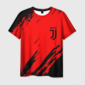 Мужская футболка 3D с принтом Juventus краски спорт фк в Курске, 100% полиэфир | прямой крой, круглый вырез горловины, длина до линии бедер | 