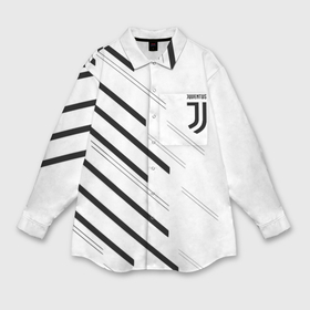 Мужская рубашка oversize 3D с принтом Juventus sport geometry в Новосибирске,  |  | 