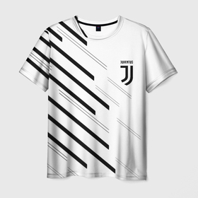 Мужская футболка 3D с принтом Juventus sport geometry , 100% полиэфир | прямой крой, круглый вырез горловины, длина до линии бедер | Тематика изображения на принте: 