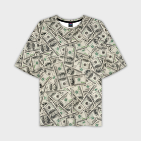Мужская футболка oversize 3D с принтом Деньги   100 долларовые купюры в Кировске,  |  | 