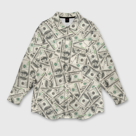 Мужская рубашка oversize 3D с принтом Деньги   100 долларовые купюры в Кировске,  |  | 