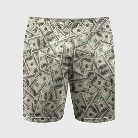 Мужские шорты спортивные с принтом Деньги   100 долларовые купюры в Кировске,  |  | 