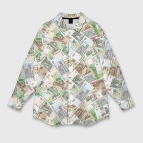 Мужская рубашка oversize 3D с принтом Российские денежные купюры в Кировске,  |  | 