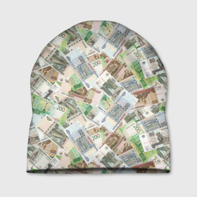Шапка 3D с принтом Российские денежные купюры в Новосибирске, 100% полиэстер | универсальный размер, печать по всей поверхности изделия | 