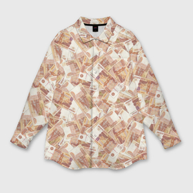 Мужская рубашка oversize 3D с принтом Деньги   купюры в 5 тысяч рублей ,  |  | Тематика изображения на принте: 
