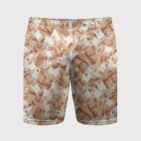 Мужские шорты спортивные с принтом Деньги   купюры в 5 тысяч рублей в Новосибирске,  |  | Тематика изображения на принте: 