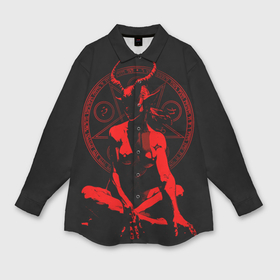 Мужская рубашка oversize 3D с принтом Красный демон девушка в Белгороде,  |  | 