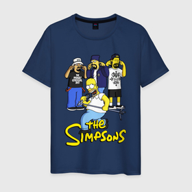 Мужская футболка хлопок с принтом Simpsons   Cypress hill в Тюмени, 100% хлопок | прямой крой, круглый вырез горловины, длина до линии бедер, слегка спущенное плечо. | 