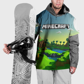 Накидка на куртку 3D с принтом Minecraft logo зеленый летний мир , 100% полиэстер |  | Тематика изображения на принте: 