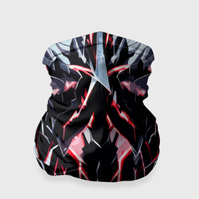 Бандана-труба 3D с принтом Чёрно красная агрессивная абстракция на белом фоне в Тюмени, 100% полиэстер, ткань с особыми свойствами — Activecool | плотность 150‒180 г/м2; хорошо тянется, но сохраняет форму | 