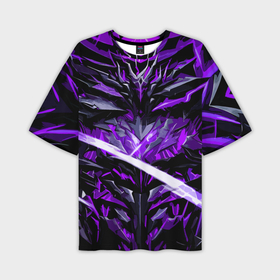 Мужская футболка oversize 3D с принтом Фиолетовый камень на чёрном фоне в Белгороде,  |  | 