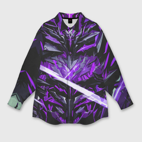 Мужская рубашка oversize 3D с принтом Фиолетовый камень на чёрном фоне в Белгороде,  |  | 