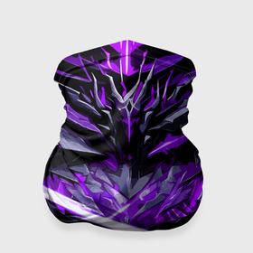 Бандана-труба 3D с принтом Фиолетовый камень на чёрном фоне в Кировске, 100% полиэстер, ткань с особыми свойствами — Activecool | плотность 150‒180 г/м2; хорошо тянется, но сохраняет форму | 