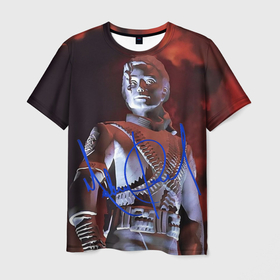Мужская футболка 3D с принтом Статуя Макла Джексона с автографом   альбом History в Петрозаводске, 100% полиэфир | прямой крой, круглый вырез горловины, длина до линии бедер | 
