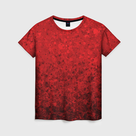 Женская футболка 3D с принтом Насыщенный красный абстракция в Екатеринбурге, 100% полиэфир ( синтетическое хлопкоподобное полотно) | прямой крой, круглый вырез горловины, длина до линии бедер | 