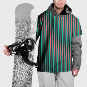 Накидка на куртку 3D с принтом Гармоничный зелёный в полоску , 100% полиэстер |  | Тематика изображения на принте: 