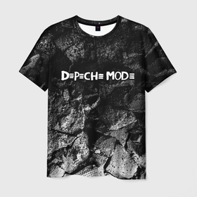 Мужская футболка 3D с принтом Depeche Mode black graphite в Петрозаводске, 100% полиэфир | прямой крой, круглый вырез горловины, длина до линии бедер | Тематика изображения на принте: 
