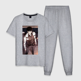 Мужская пижама хлопок с принтом Ким Док Чжа всеведущий читатель , 100% хлопок | брюки и футболка прямого кроя, без карманов, на брюках мягкая резинка на поясе и по низу штанин
 | 