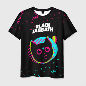 Мужская футболка 3D с принтом Black Sabbath   rock star cat в Тюмени, 100% полиэфир | прямой крой, круглый вырез горловины, длина до линии бедер | 