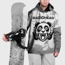 Накидка на куртку 3D с принтом Radiohead рок панда на светлом фоне в Белгороде, 100% полиэстер |  | 