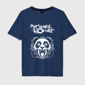 Мужская футболка хлопок Oversize с принтом My Chemical Romance rock panda в Новосибирске, 100% хлопок | свободный крой, круглый ворот, “спинка” длиннее передней части | Тематика изображения на принте: 