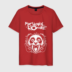 Мужская футболка хлопок с принтом My Chemical Romance rock panda в Новосибирске, 100% хлопок | прямой крой, круглый вырез горловины, длина до линии бедер, слегка спущенное плечо. | Тематика изображения на принте: 