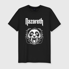 Мужская футболка хлопок Slim с принтом Nazareth rock panda , 92% хлопок, 8% лайкра | приталенный силуэт, круглый вырез ворота, длина до линии бедра, короткий рукав | 