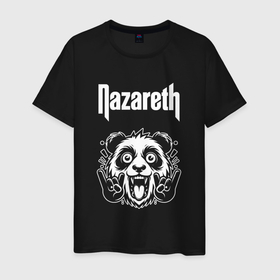 Мужская футболка хлопок с принтом Nazareth rock panda , 100% хлопок | прямой крой, круглый вырез горловины, длина до линии бедер, слегка спущенное плечо. | 
